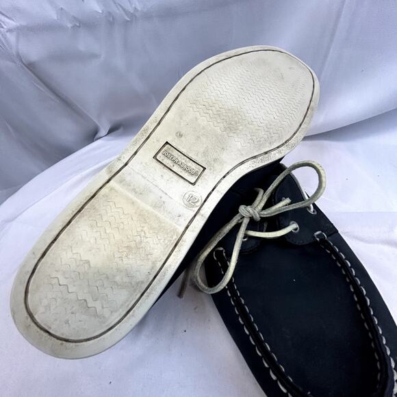 Joseph Abboud Size 12D Boat Shoe Men loafer Black suede leather 13343 - Picture 10 of 13